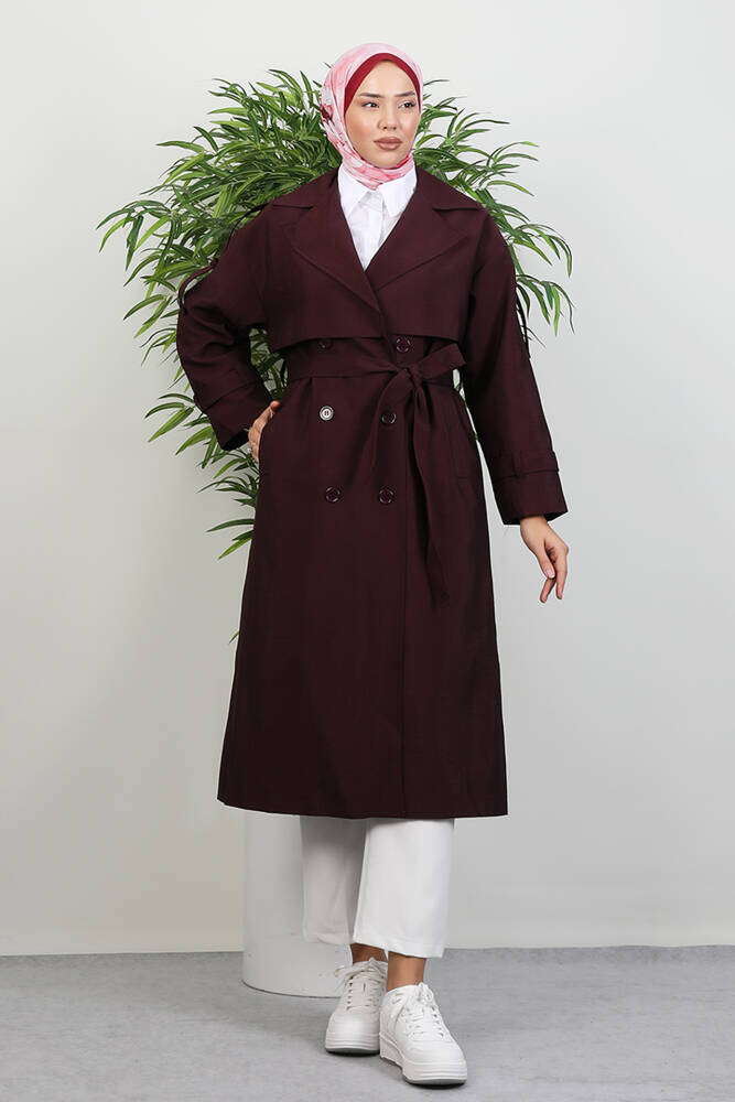 Adal Krinkıl Trenç Bordo - LAMİAGİYİM