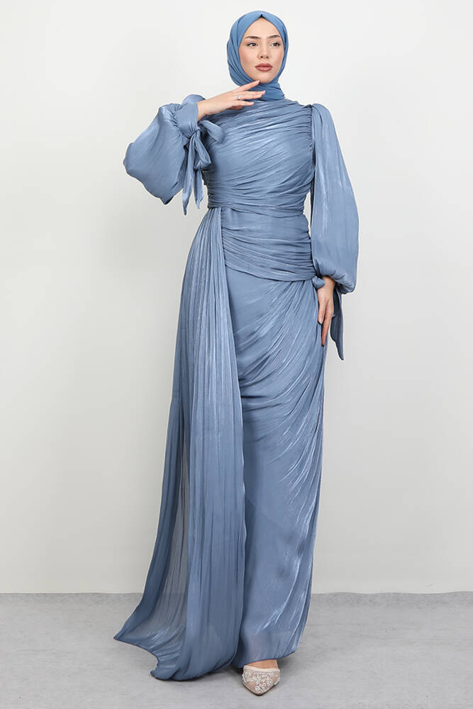 Afra İpek Abiye İndigo - LAMİAGİYİM