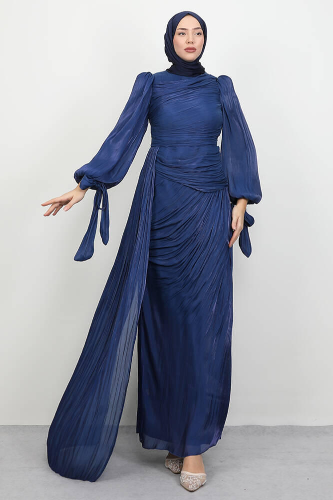 Afra İpek Abiye Lacivert - LAMİAGİYİM