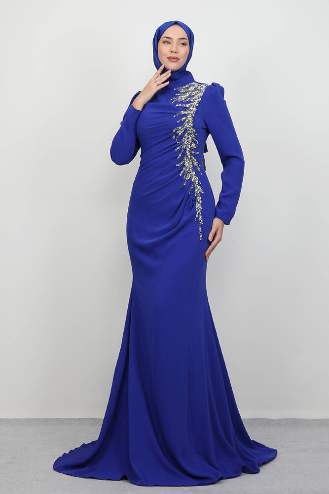 Akasya Buzy Abiye Gece Mavi - LAMİAGİYİM