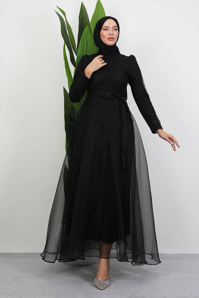 Alara Tesettür Abiye Siyah 