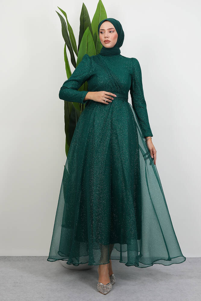 Alara Tesettür Abiye Zümrüt 