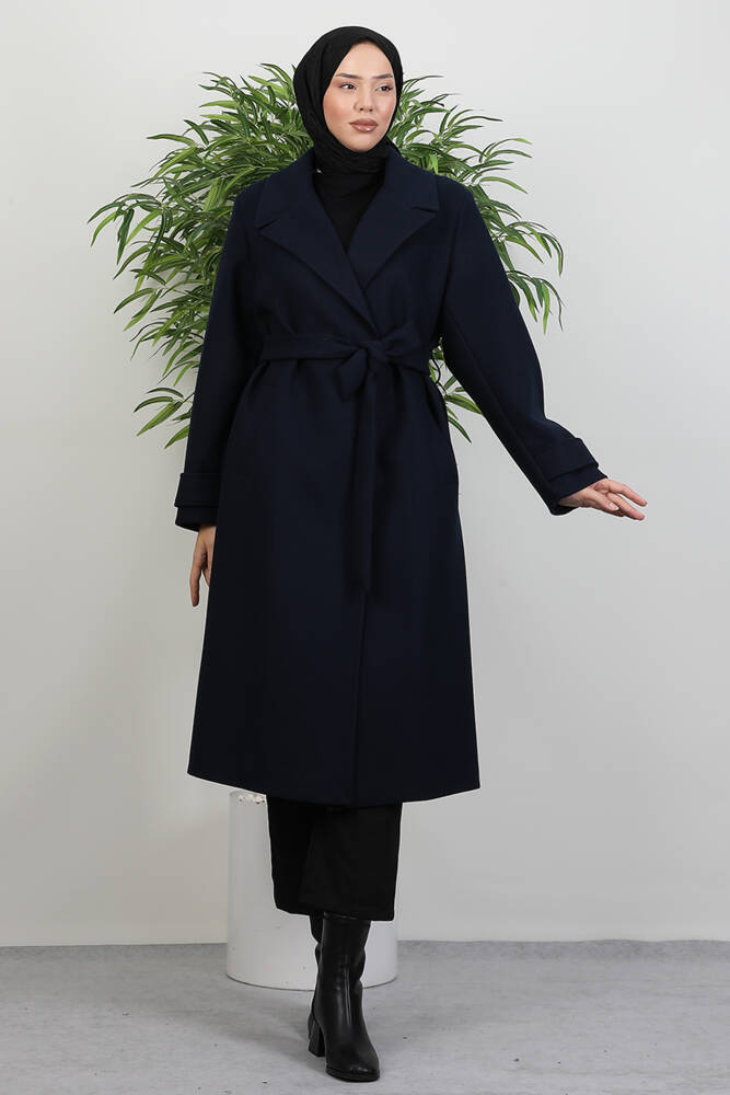 Aleda Kaşe Kaban Lacivert - LAMİAGİYİM