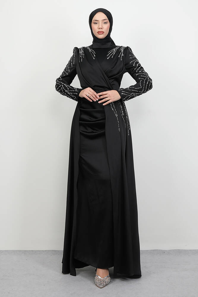Asya Tesettür Abiye Siyah 