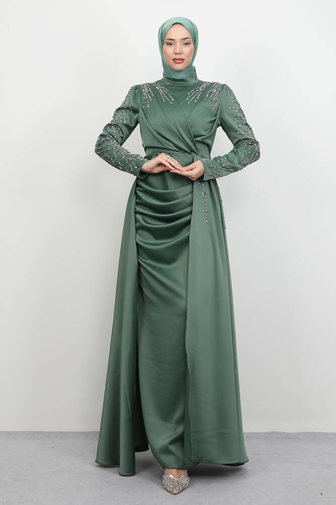 Asya Tesettür Abiye Soft Yeşil 