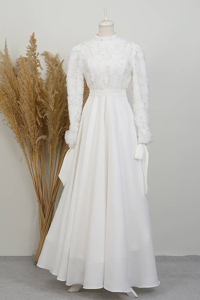 Aybike Prenses Abiye Beyaz - LAMİAGİYİM