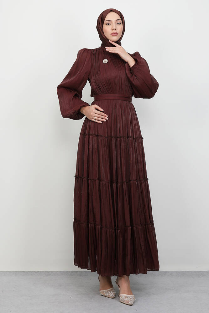 Aydeniz Broş Abiye Gül Kahve - LAMİAGİYİM