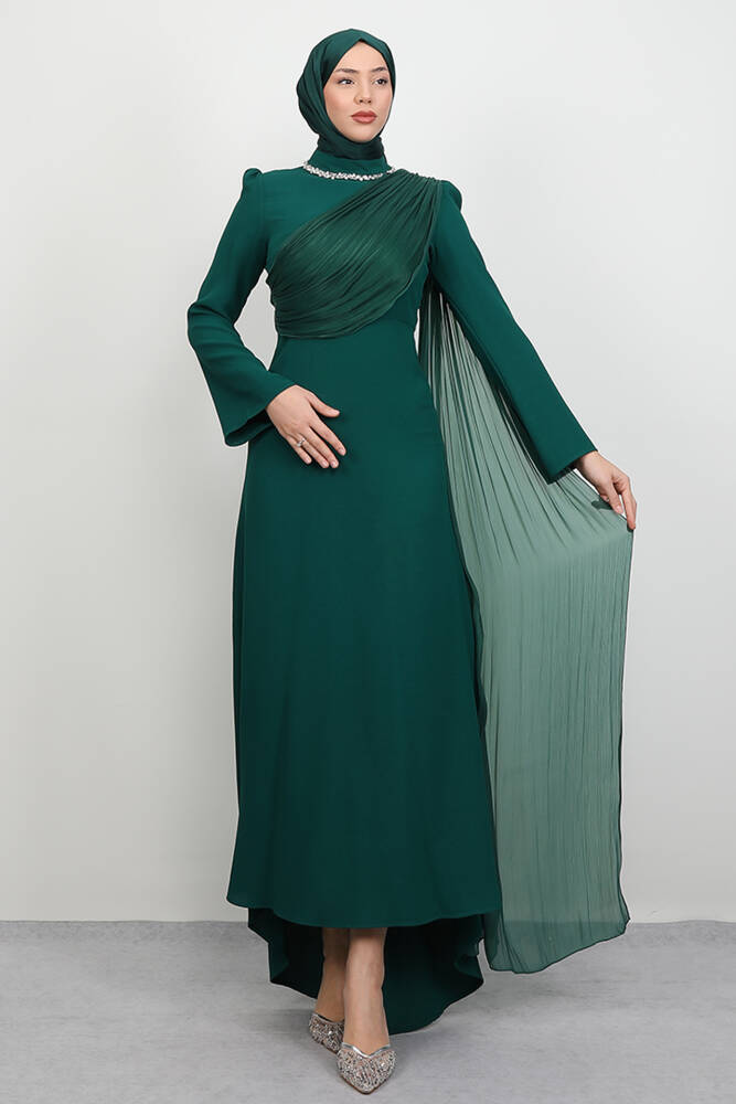 Ayliz Tesettür Abiye Zümrüt - LAMİAGİYİM