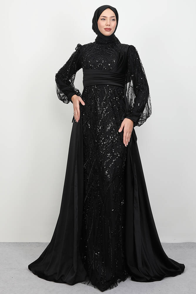 Bera İşleme Abiye Siyah 