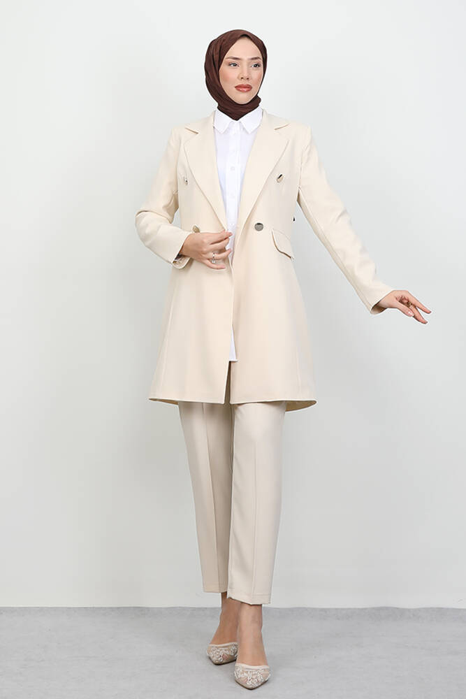 Blazer Ceket Takım Krem - LAMİAGİYİM