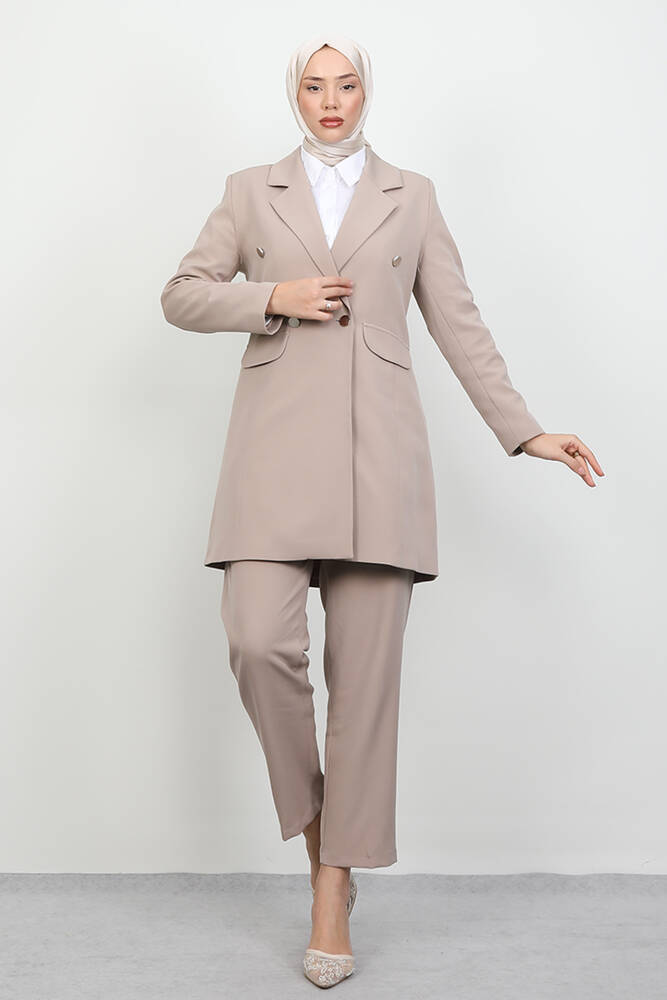 Blazer Ceket Takım Vizon - LAMİAGİYİM