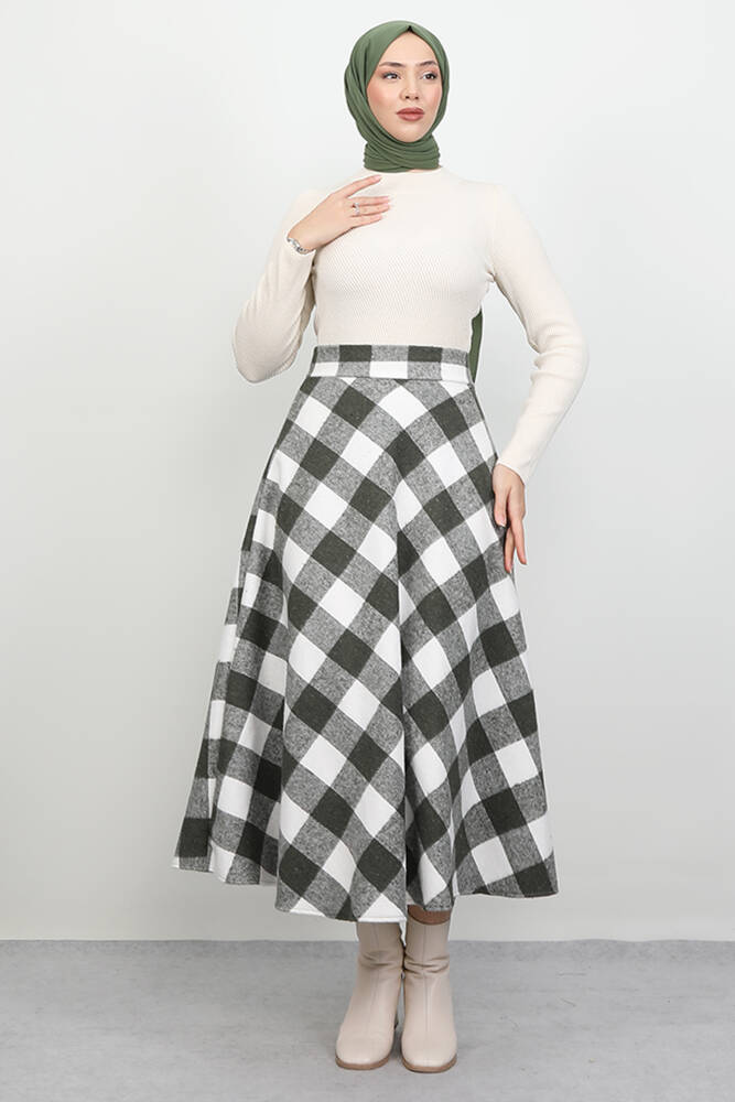 Dama Desen Etek Haki - LAMİAGİYİM