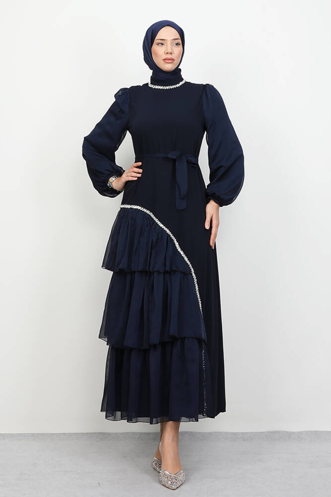 Damla Taş Abiye Lacivert - LAMİAGİYİM