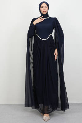 Diana Tül Abiye Lacivert - LAMİAGİYİM