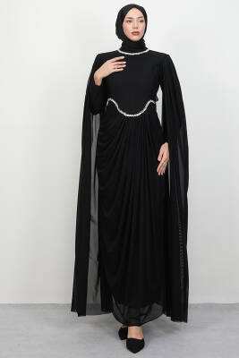 Diana Tül Abiye Siyah - LAMİAGİYİM