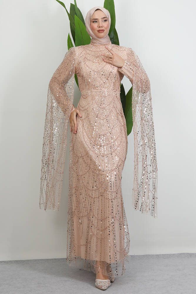 Duru Taşlı Abiye Gold - LAMİAGİYİM