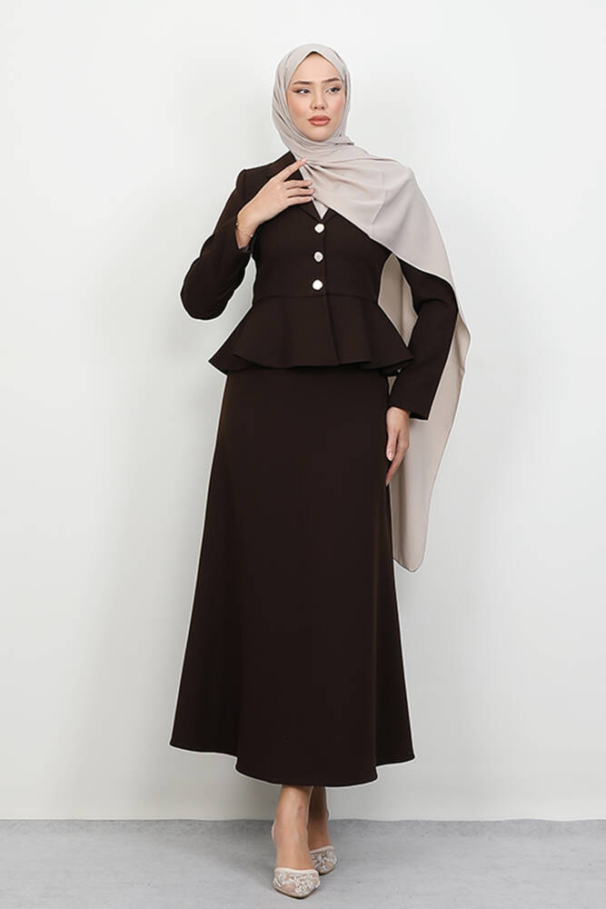 Efnan Detay Takım Acı Kahve - LAMİAGİYİM