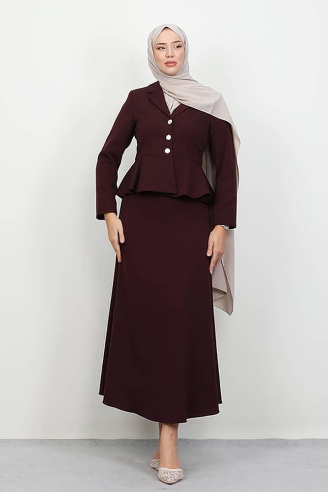 Efnan Detay Takım Bordo - LAMİAGİYİM