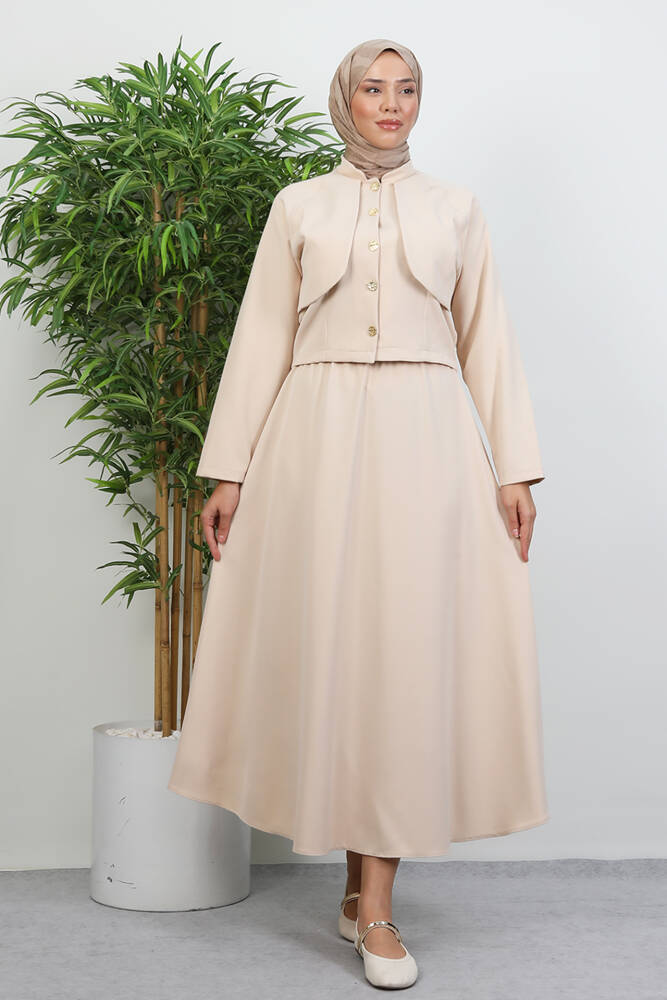 Feris Etekli Takım Krem - LAMİAGİYİM