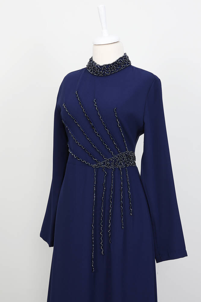 Gaye Taşlı Elbise Lacivert - LAMİAGİYİM