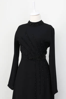 Gaye Taşlı Elbise Siyah - LAMİAGİYİM