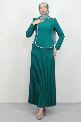 Gül Hanım Etekli Takım Yeşil - LAMİAGİYİM