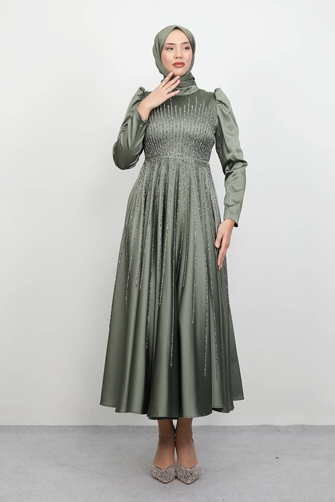 Güneş Tesettür Abiye Haki 