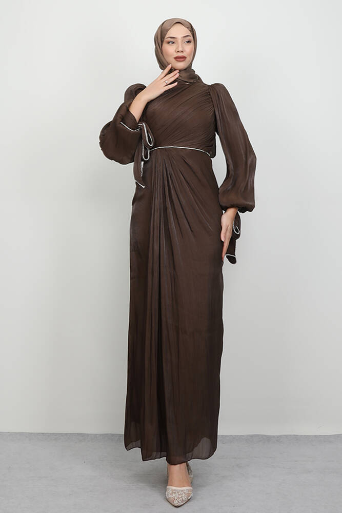 İdil Tesettür Abiye Acı Kahve 