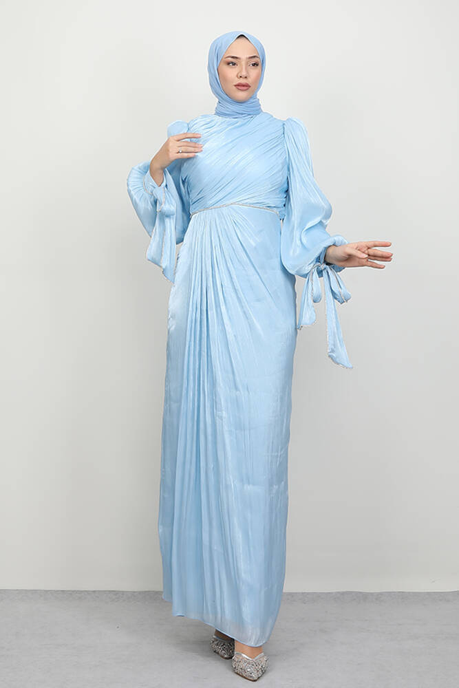 İdil Tesettür Abiye Bebe Mavi 