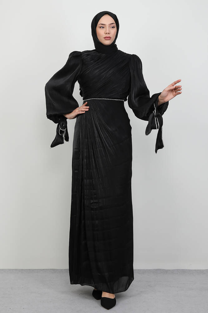 İdil Tesettür Abiye Siyah - LAMİAGİYİM