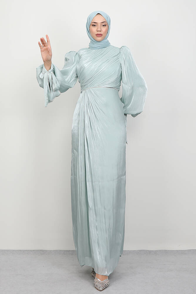 İdil Tesettür Abiye Su Yeşil 