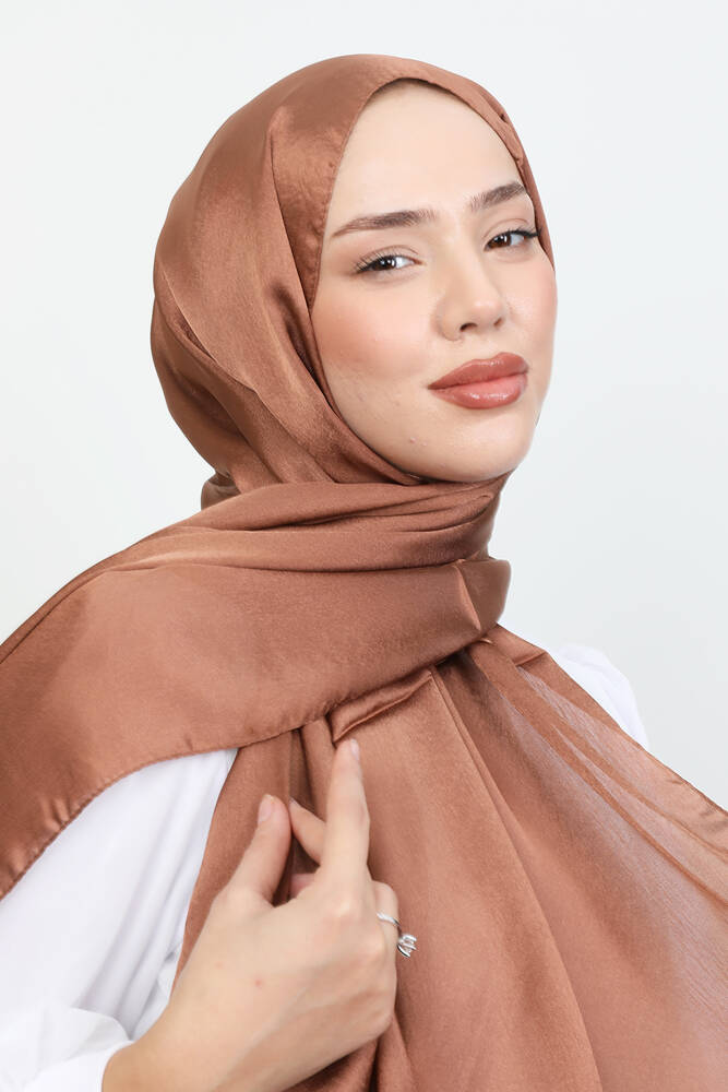 İnci Saten Şal Acı Kahve - LAMİAGİYİM