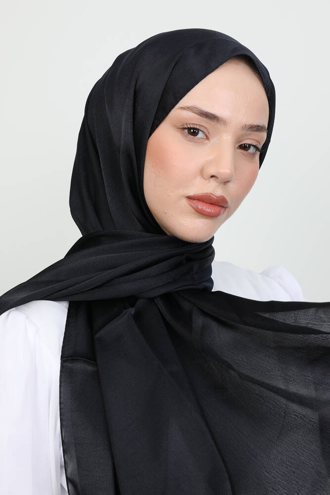 İnci Saten Şal Koyu Lacivert - LAMİAGİYİM