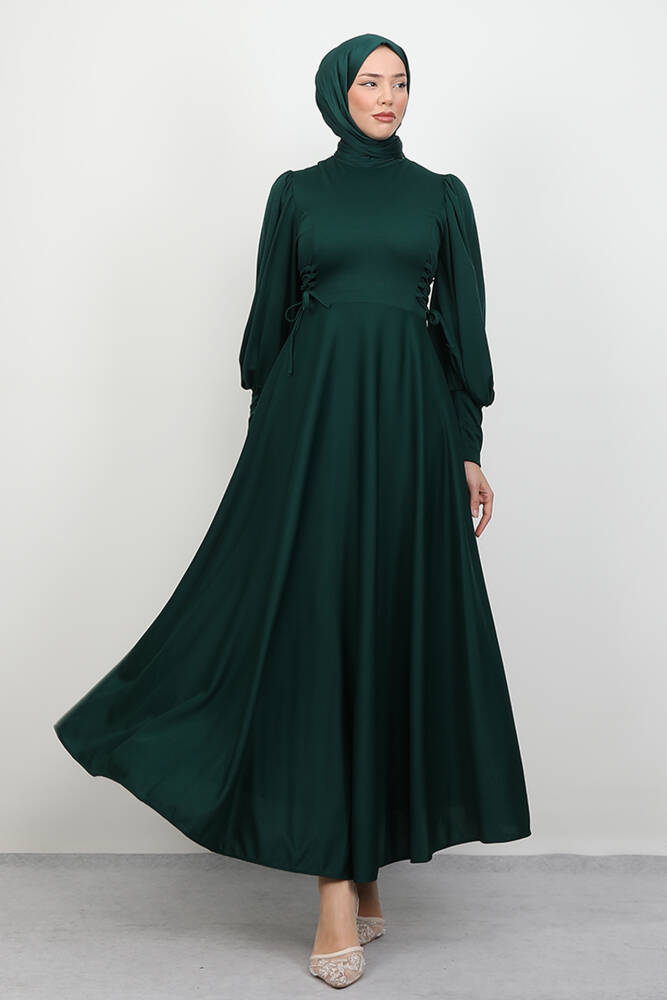 İp Kuşaklı Elbise Zümrüt - LAMİAGİYİM