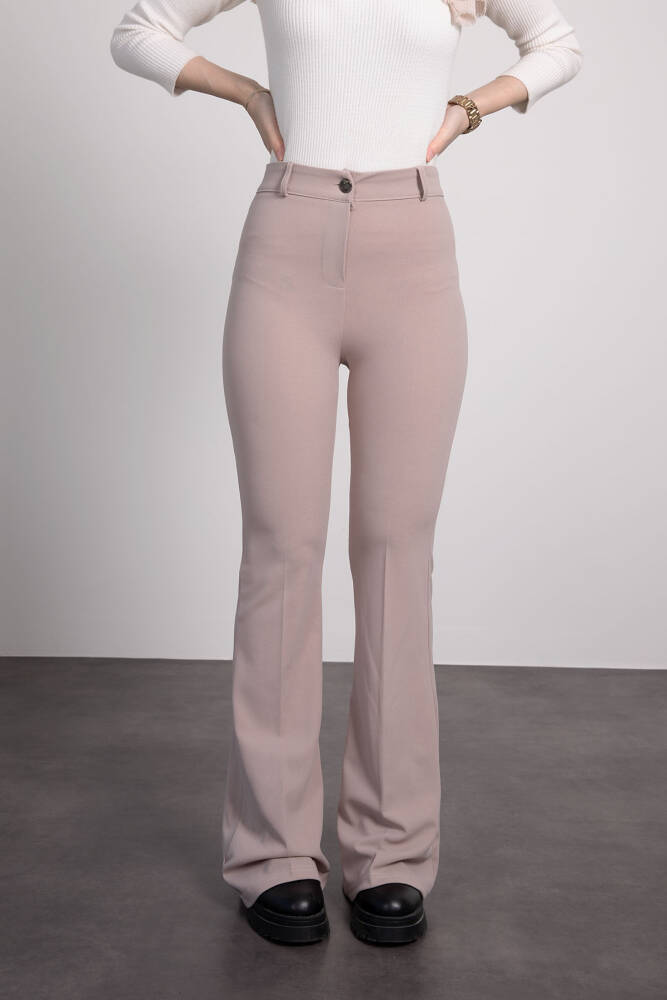 İspanyol Paça Pantolon Krem - LAMİAGİYİM