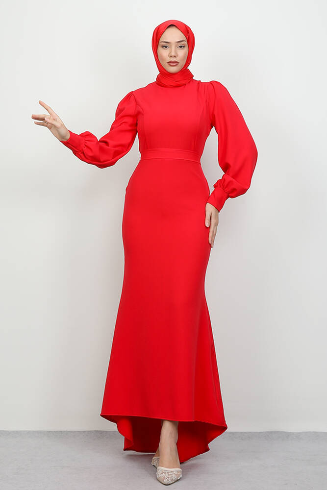 Lavin Krep Elbise Kırmızı - LAMİAGİYİM