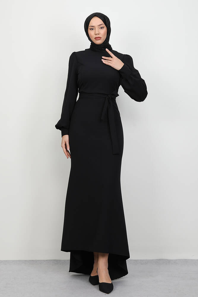 Lavin Krep Elbise Siyah 