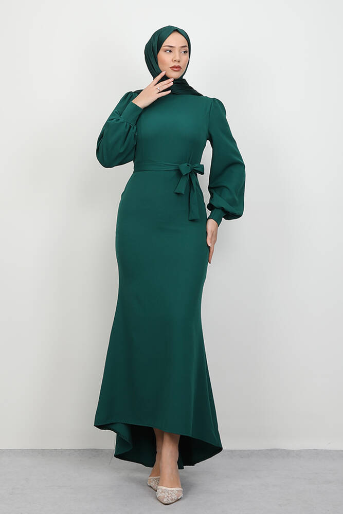 Lavin Krep Elbise Zümrüt 