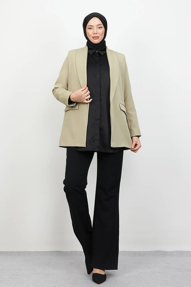 Leopar Astarlı Ceket Açık Mint - LAMİAGİYİM