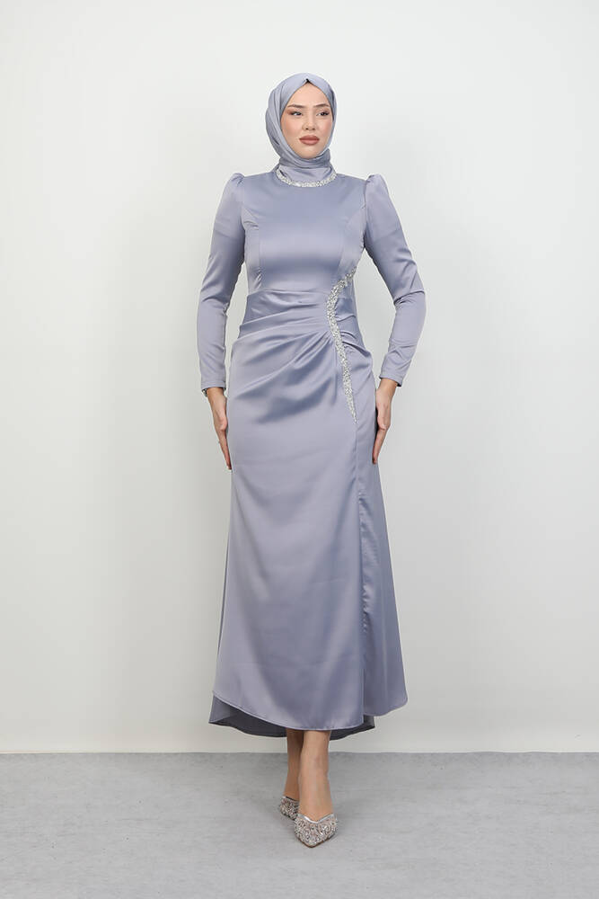 Maelys Saten Abiye Gri - LAMİAGİYİM