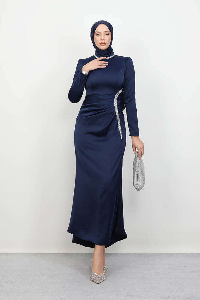 Maelys Saten Abiye Lacivert - LAMİAGİYİM