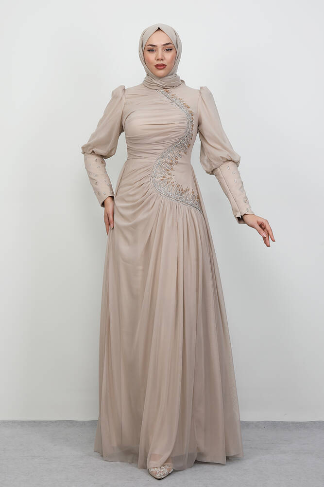 Mars Manşet Abiye Bej 