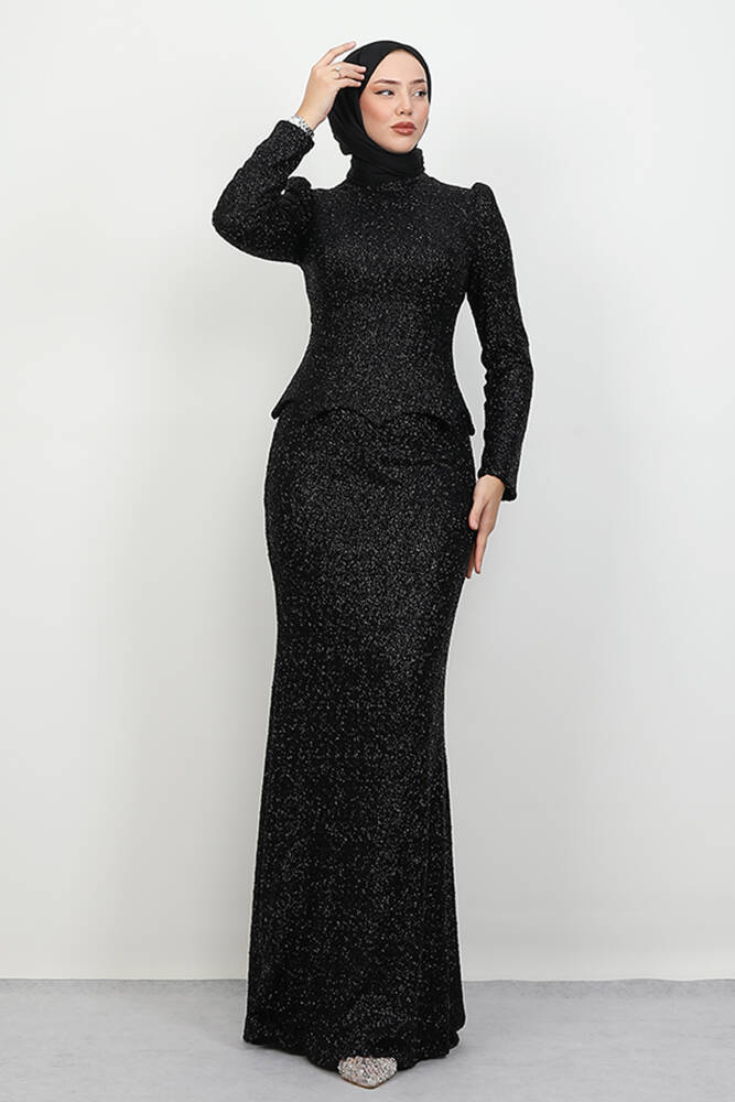 Melida Takım Abiye Siyah - LAMİAGİYİM