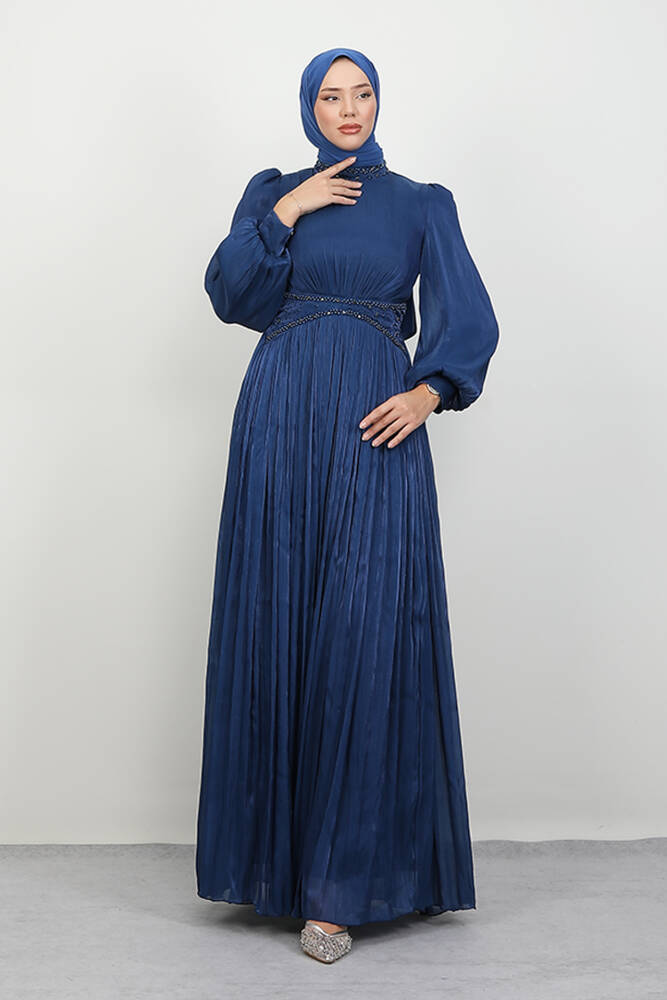 Meryem Boncuk Abiye Lacivert 