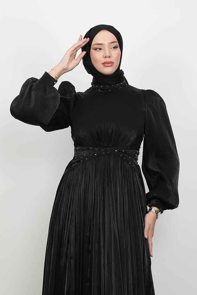 Meryem Boncuk Abiye Siyah - LAMİAGİYİM