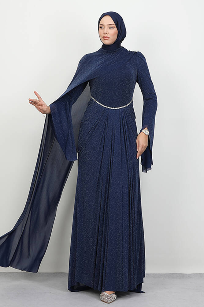 Minel Jarse Abiye Lacivert - LAMİAGİYİM