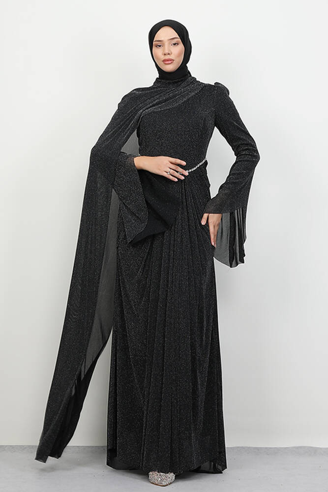 Minel Jarse Abiye Siyah - LAMİAGİYİM