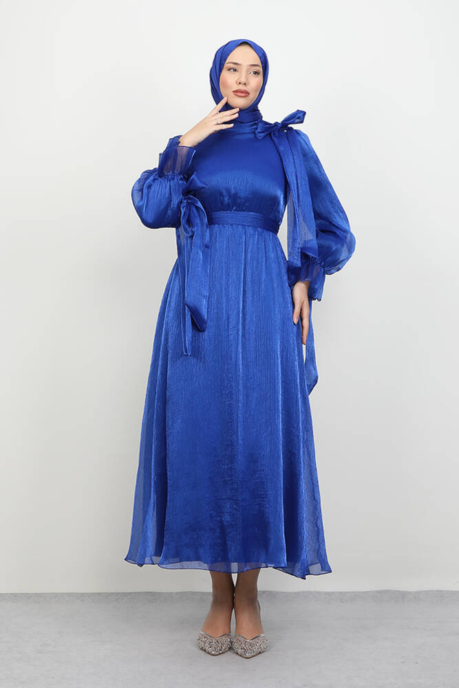 Mişa Tesettür Elbise Gece Mavi - LAMİAGİYİM