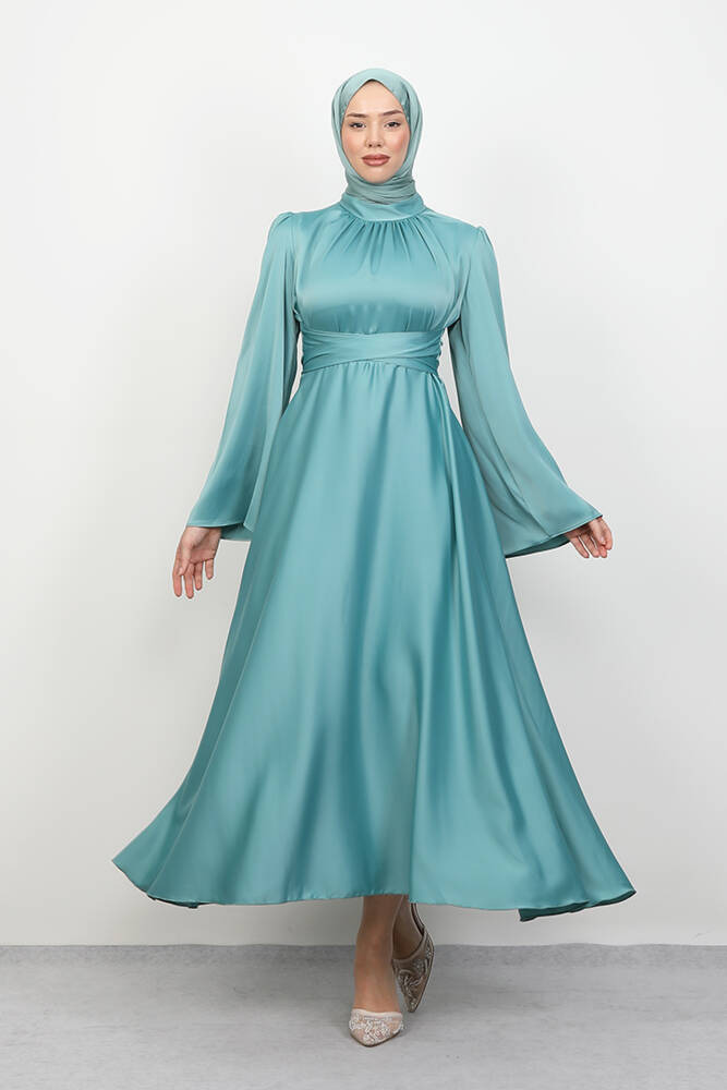 Nazlı Tesettür Elbise Mint 