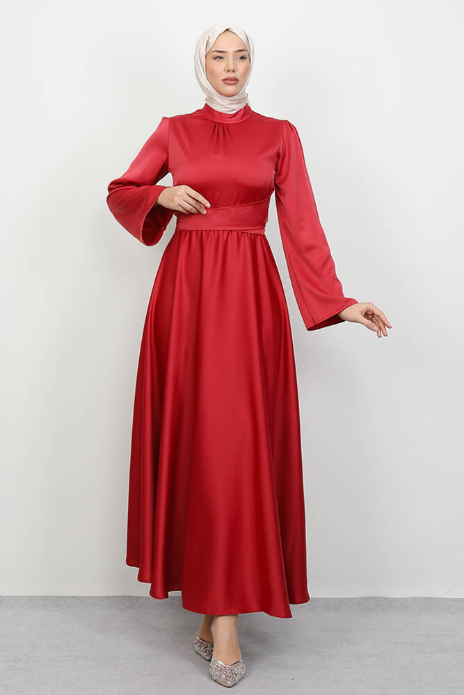 Nazlı Tesettür Elbise Nar Çiçeği 